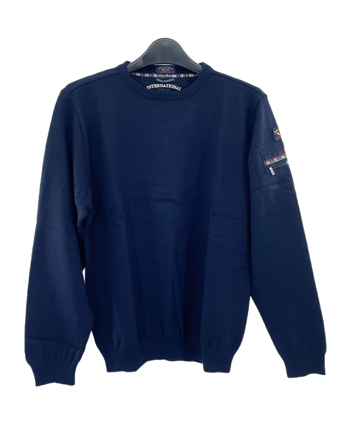 Shop Paul & Shark Round-collar And Long-sleeved Sweater In Blue