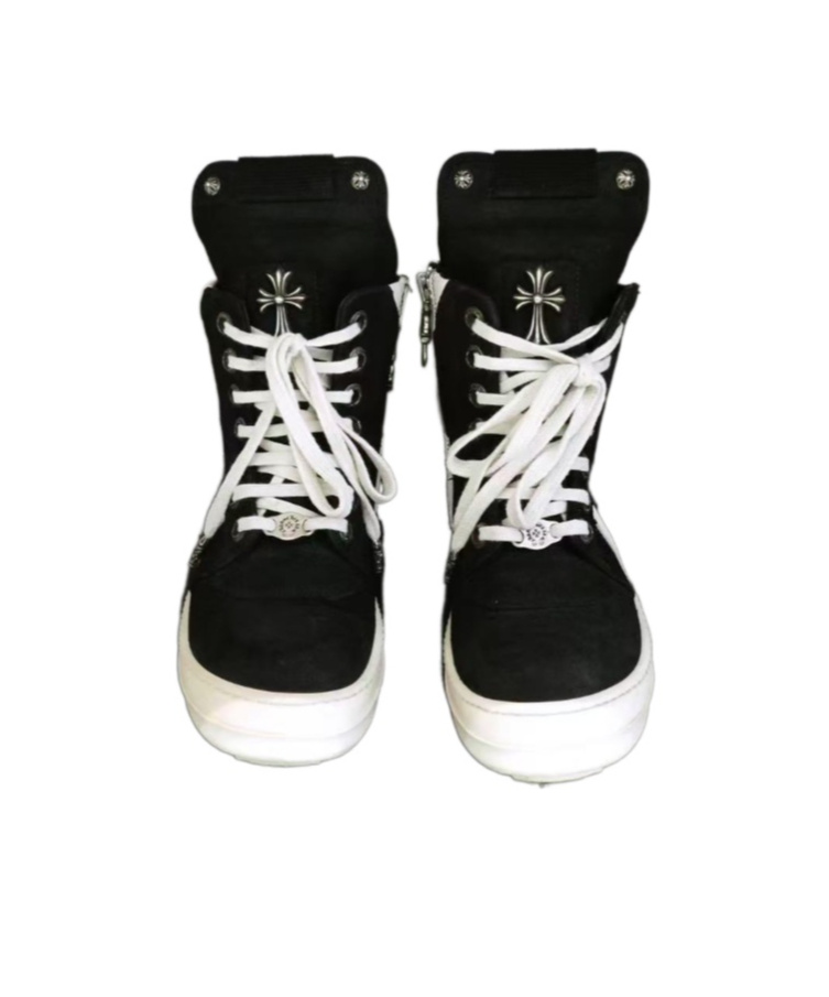 Chrome Hearts Lace-up High-top Casual Shoes In Black