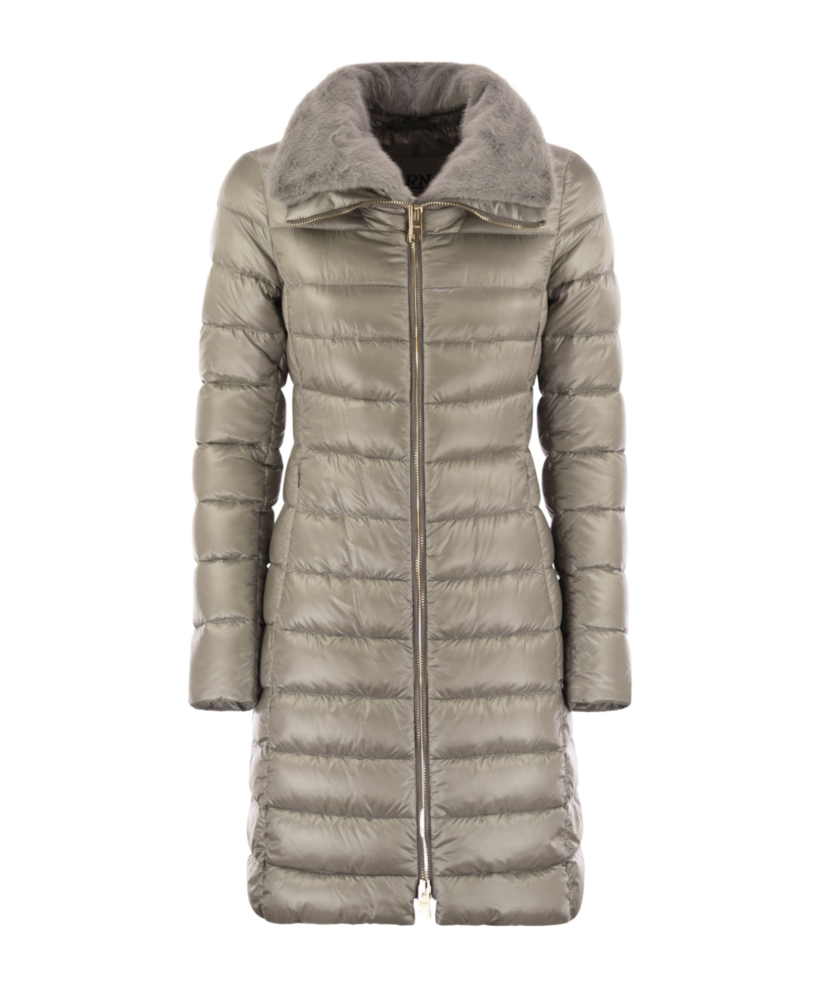 Herno Zip-up Padded Coat In Gray