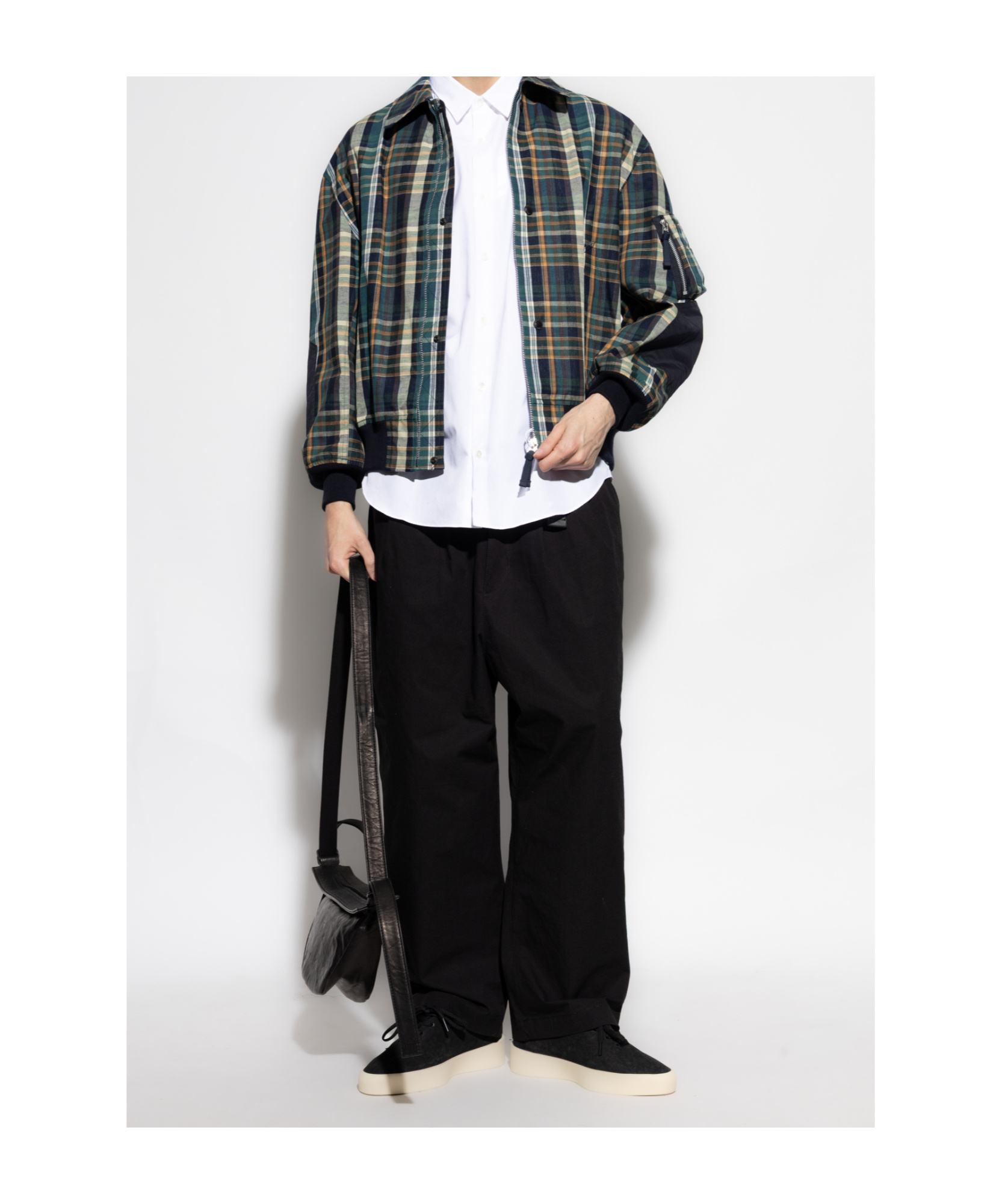 Comme Des Garçons Multicolor Checked Jacket In Black