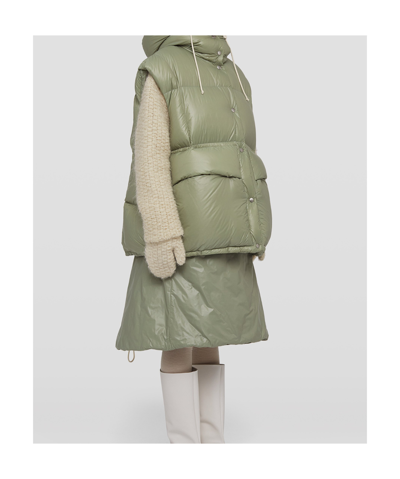 Jil Sander Quilted Down Gilet In Green