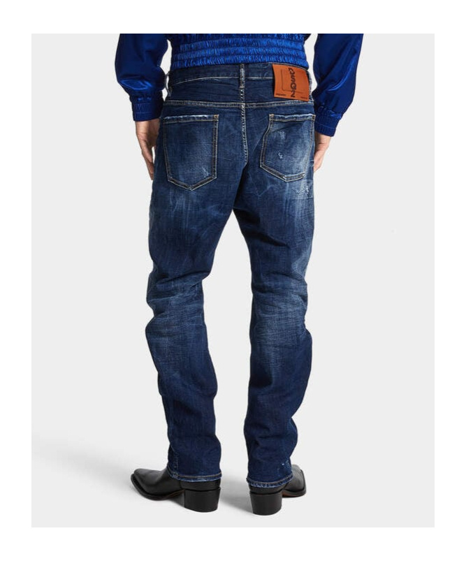 Dsquared2 Distressed Stretch-cotton Jeans In Blue
