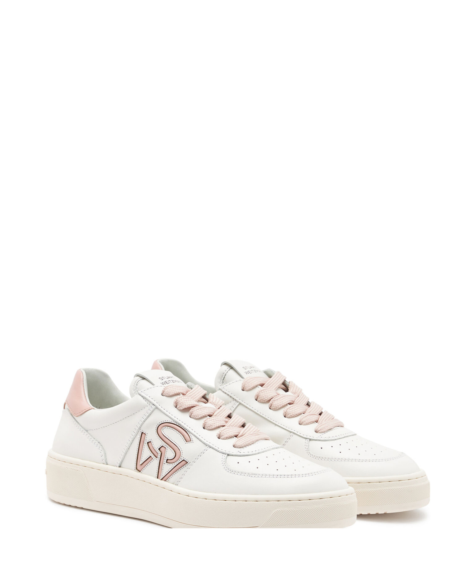 Stuart Weitzman Lace-up Low-cut Casual Shoes In White