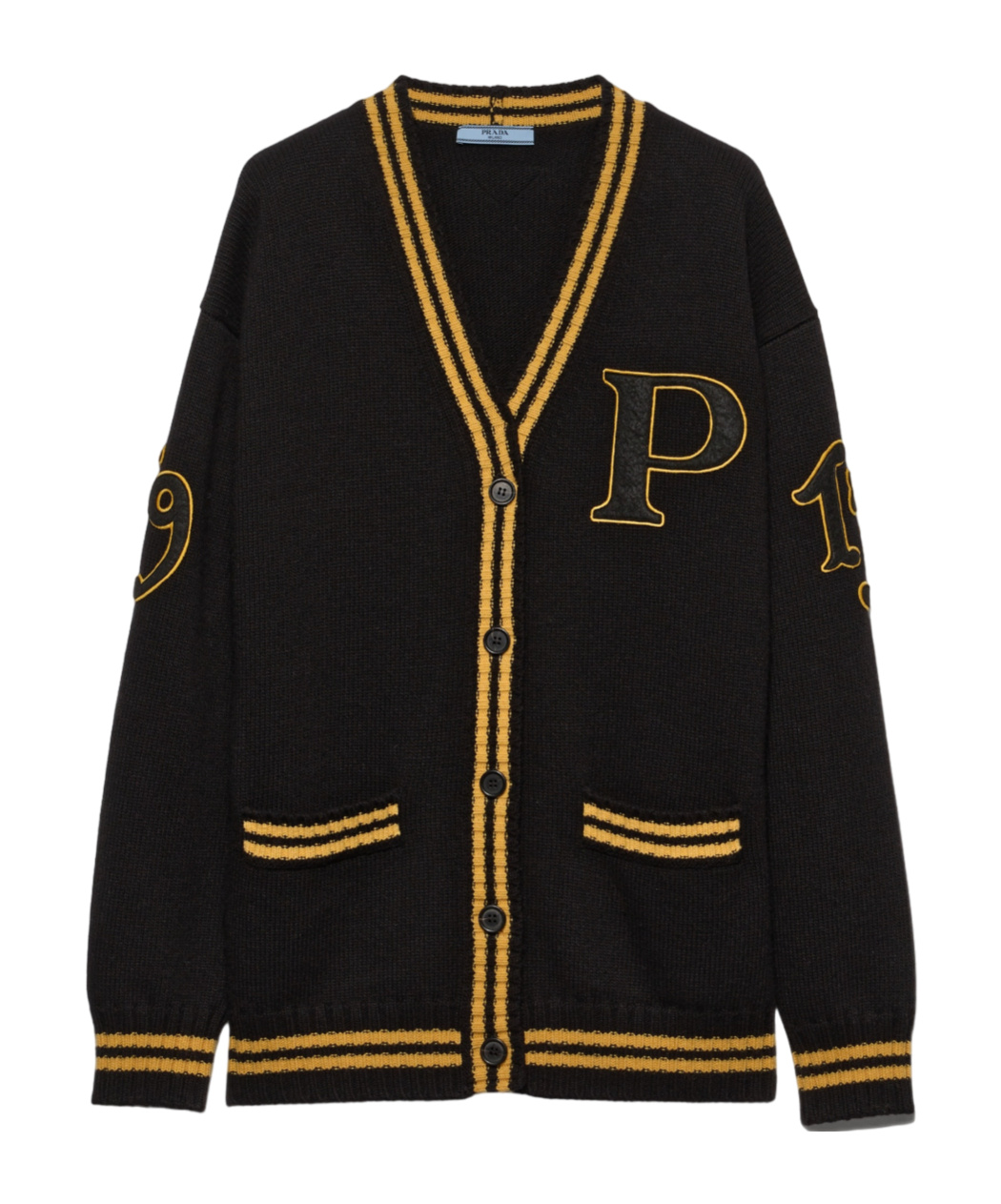 Shop Prada Wool And Cashmere Cardigan In Black