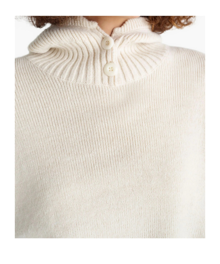 Lemaire Buttoned Ribbed-knit Sweater In White