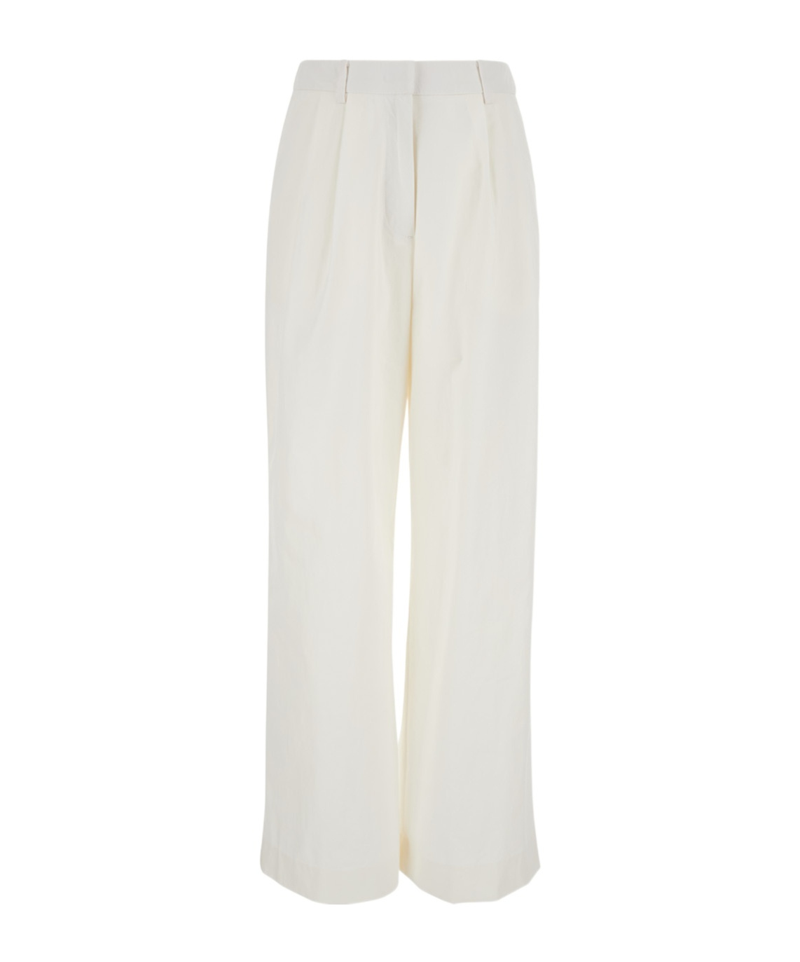 Dunst White Wide Pants In Cotton Blend Woman