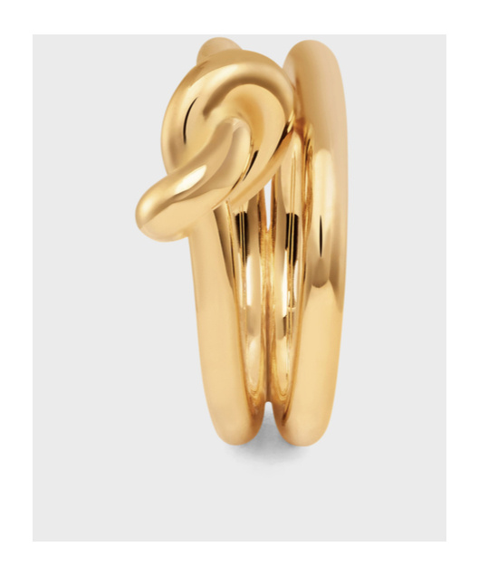 Celine Double Ring Brass Ring In Yellow