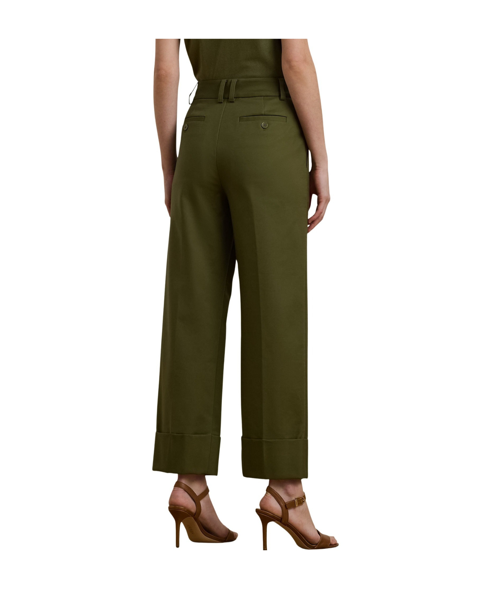 Ralph Lauren Belt Loops Slacks In Olive Grove