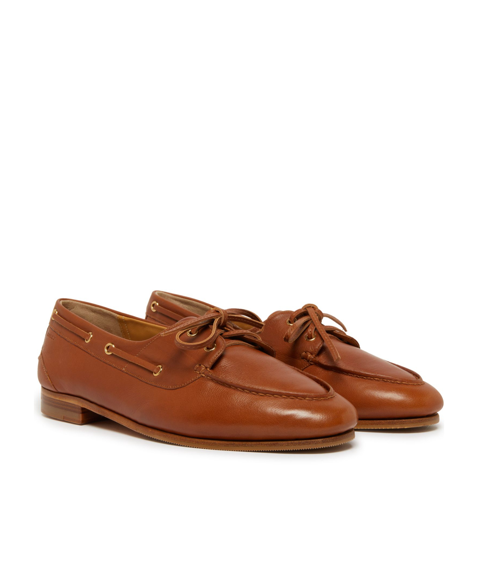 Bally Round Toe Flat Shoes In Brown