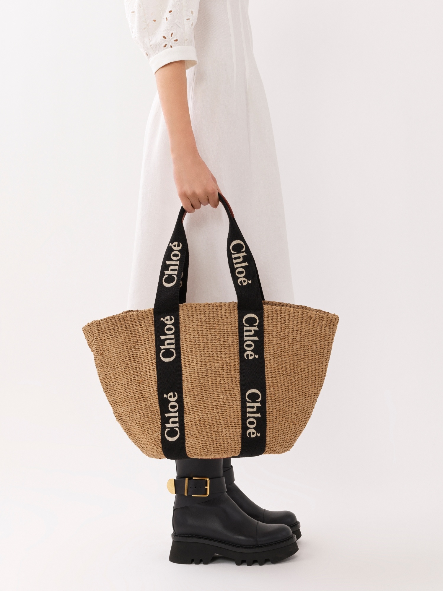 Chloé Large Woody Basket Bag In Brown