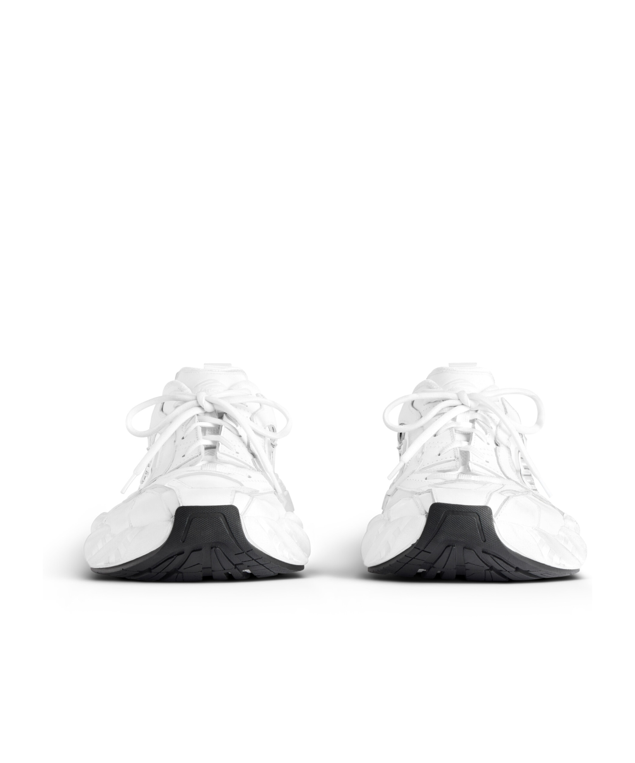 Balenciaga Women Monday Low-top Sneakers In Leather In White/black/gray