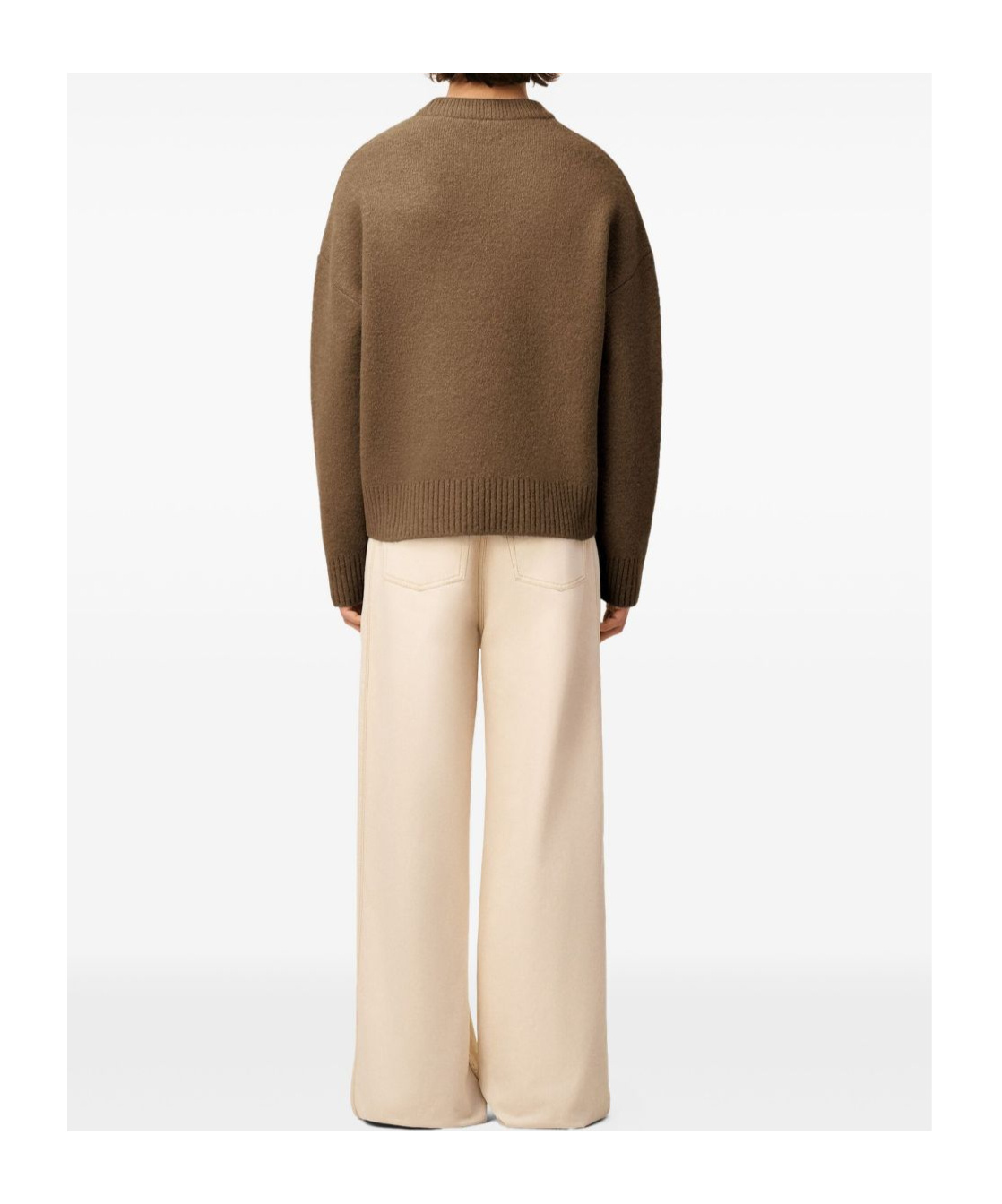 Ami Alexandre Mattiussi Long-sleeved Sweater In Brown