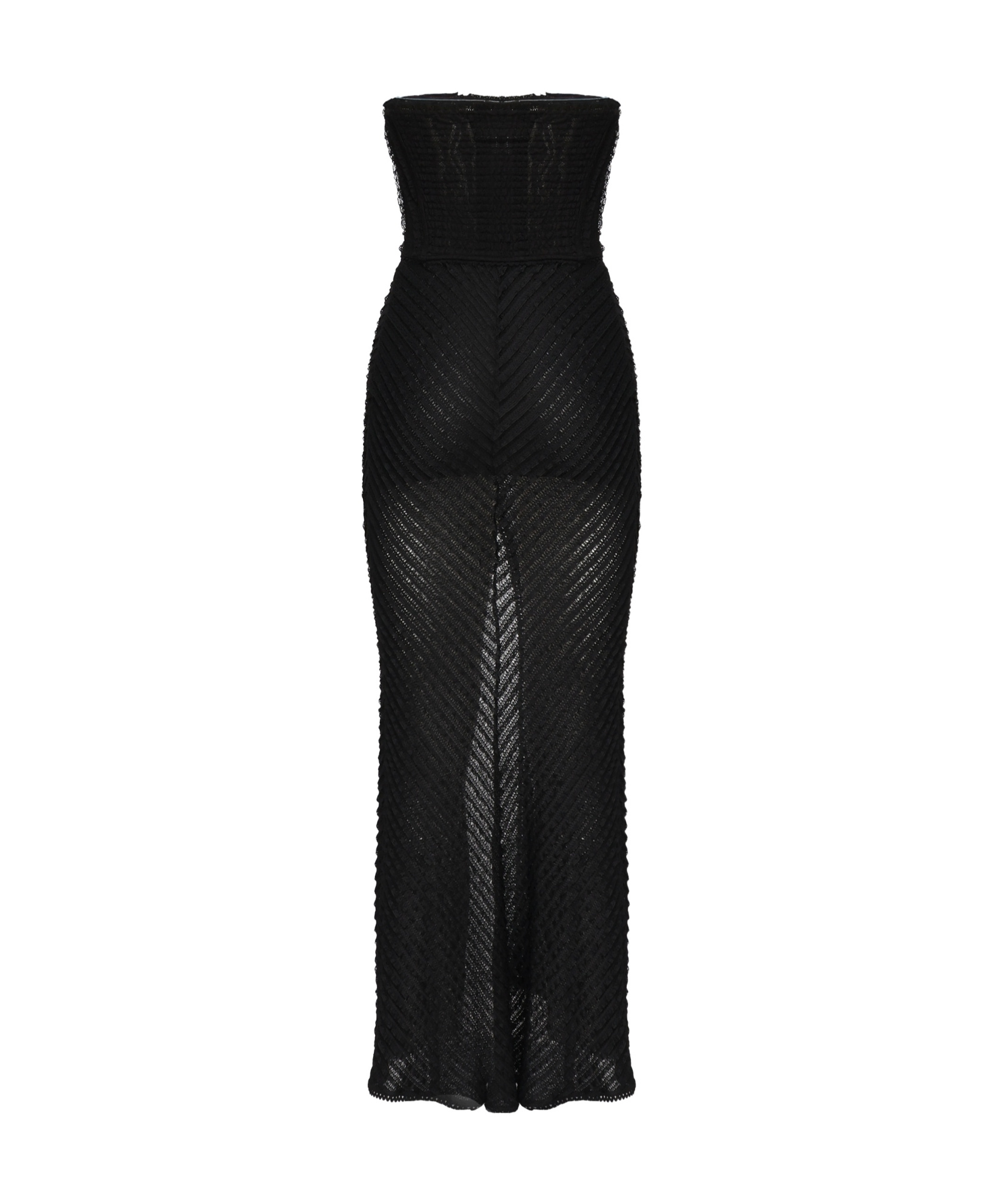 Charo Ruiz Strapless Mesh Maxi Dress In Black