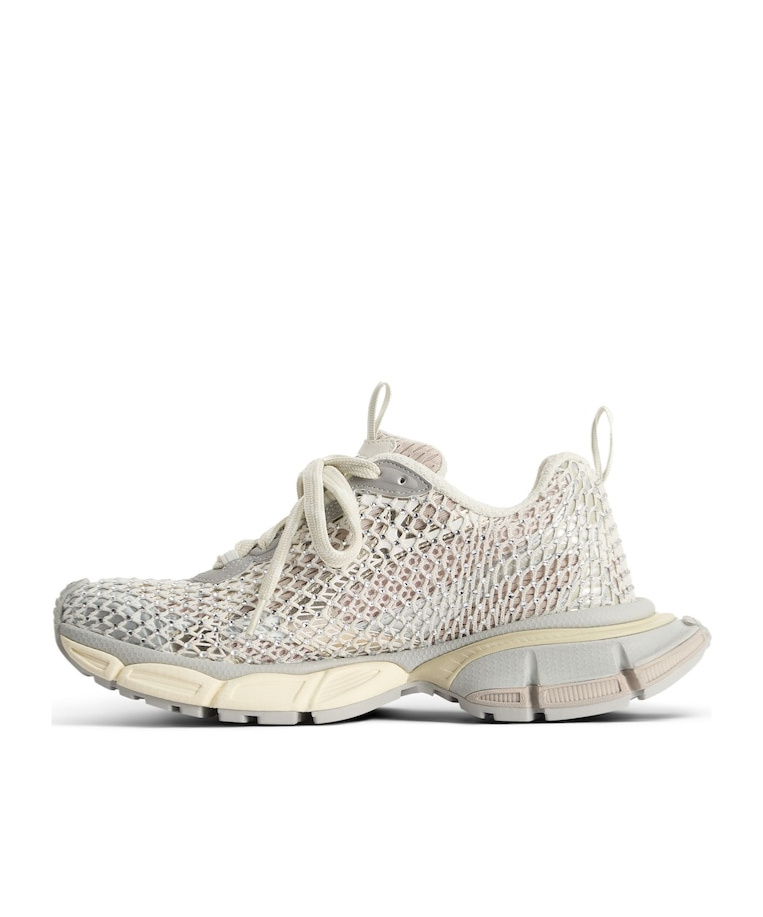 Shop Balenciaga Men's 3xl Fishnet Trainers In Eggshell
