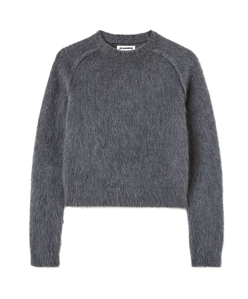 Jil Sander Brushed-finish Crew-neck Jumper In Gray