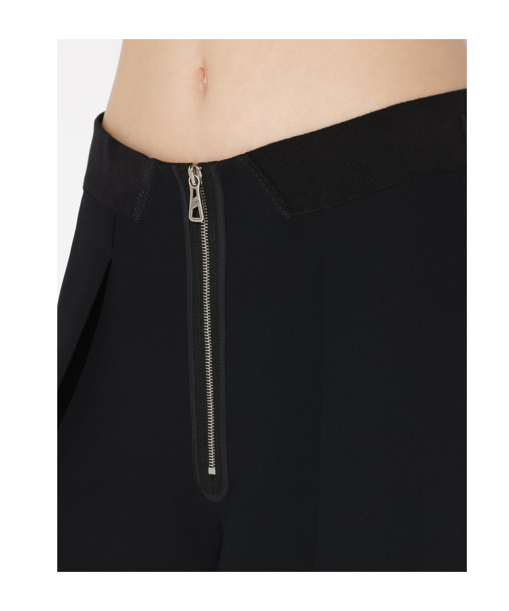 Jean Paul Gaultier Womens Black The Heavy Crepe Bonded Wide-leg High-rise Woven Trousers In Black