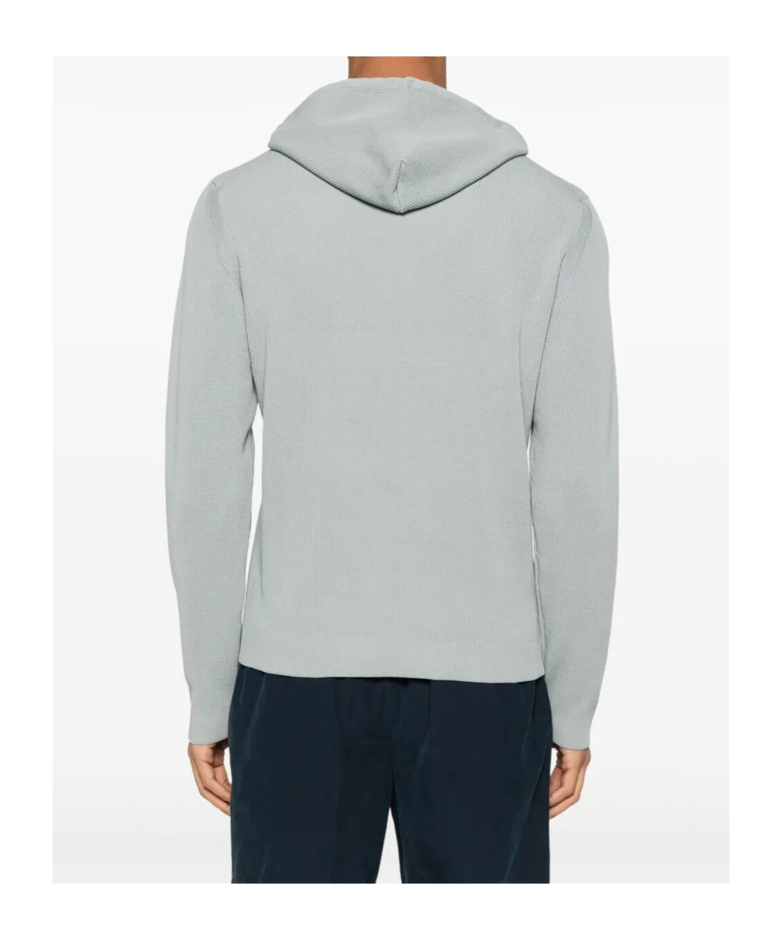 Drumohr Hoodie With Ribbed Texture And Drawstring Hood