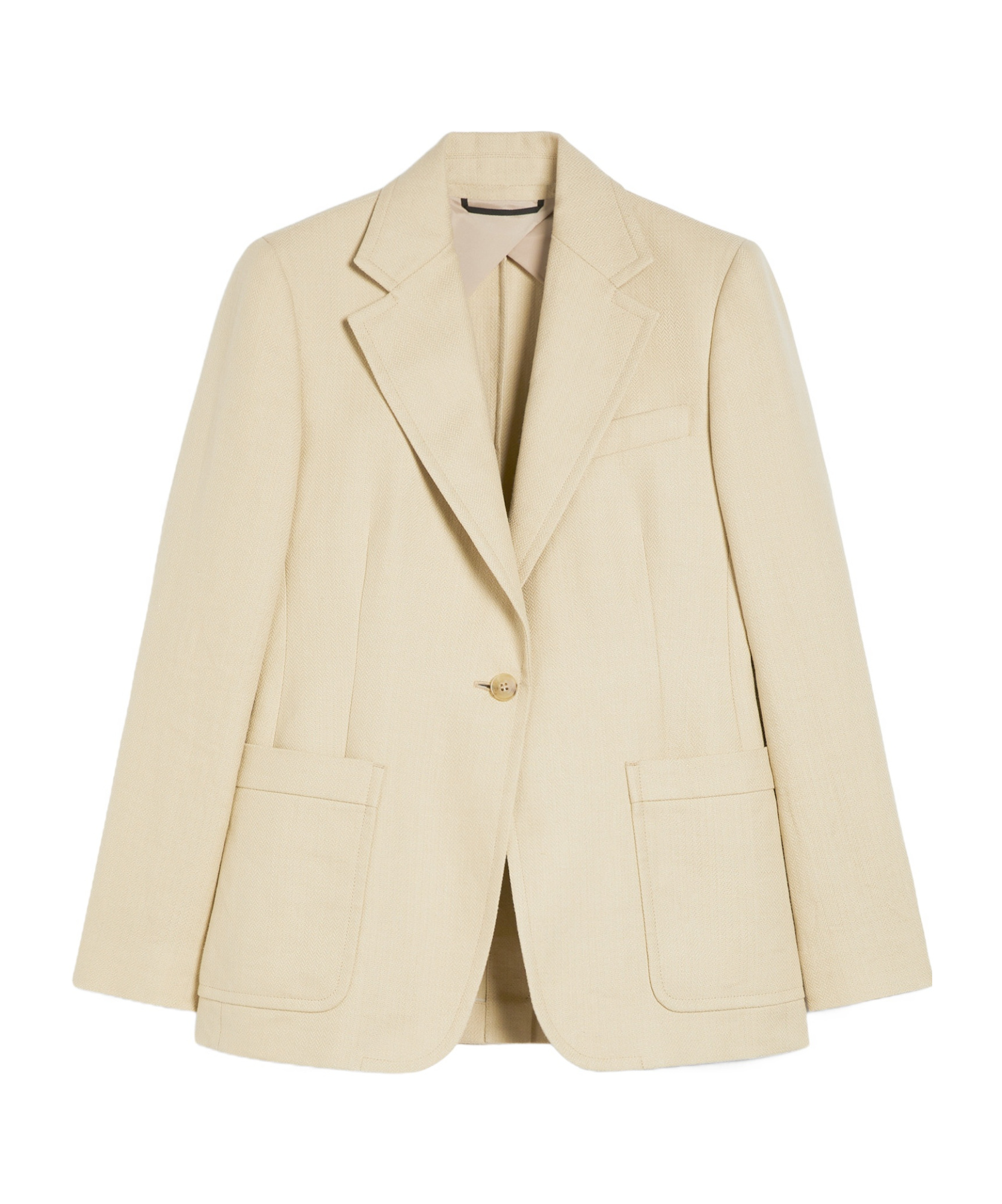 Weekend Max Mara Cotton And Linen Single-breasted Blazer In Nude
