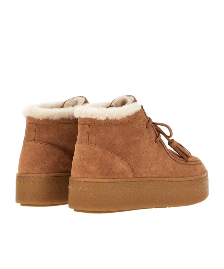 Hogan Ankle Boots With Tassel Detail And Rubber Sole In Brown