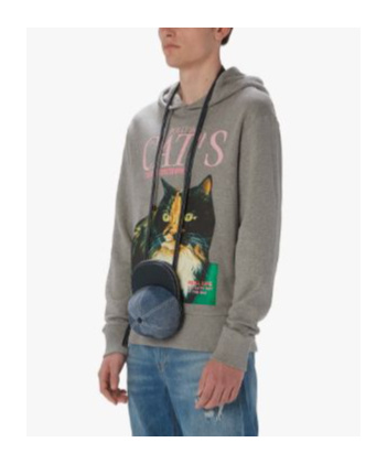 Jw Anderson Cat Print Hoodie Mid Grey Melange In Gray