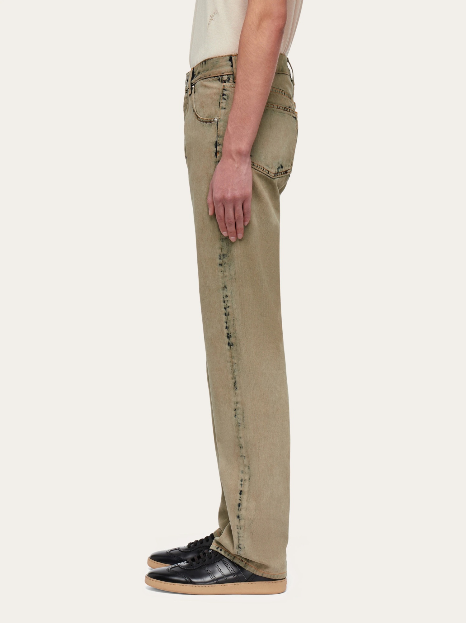 Ferragamo Logo-patch Cotton Trousers In Brown