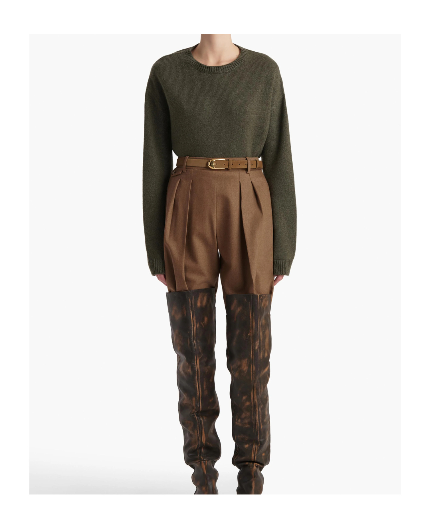 Khaite Long-sleeved Sweater In Green