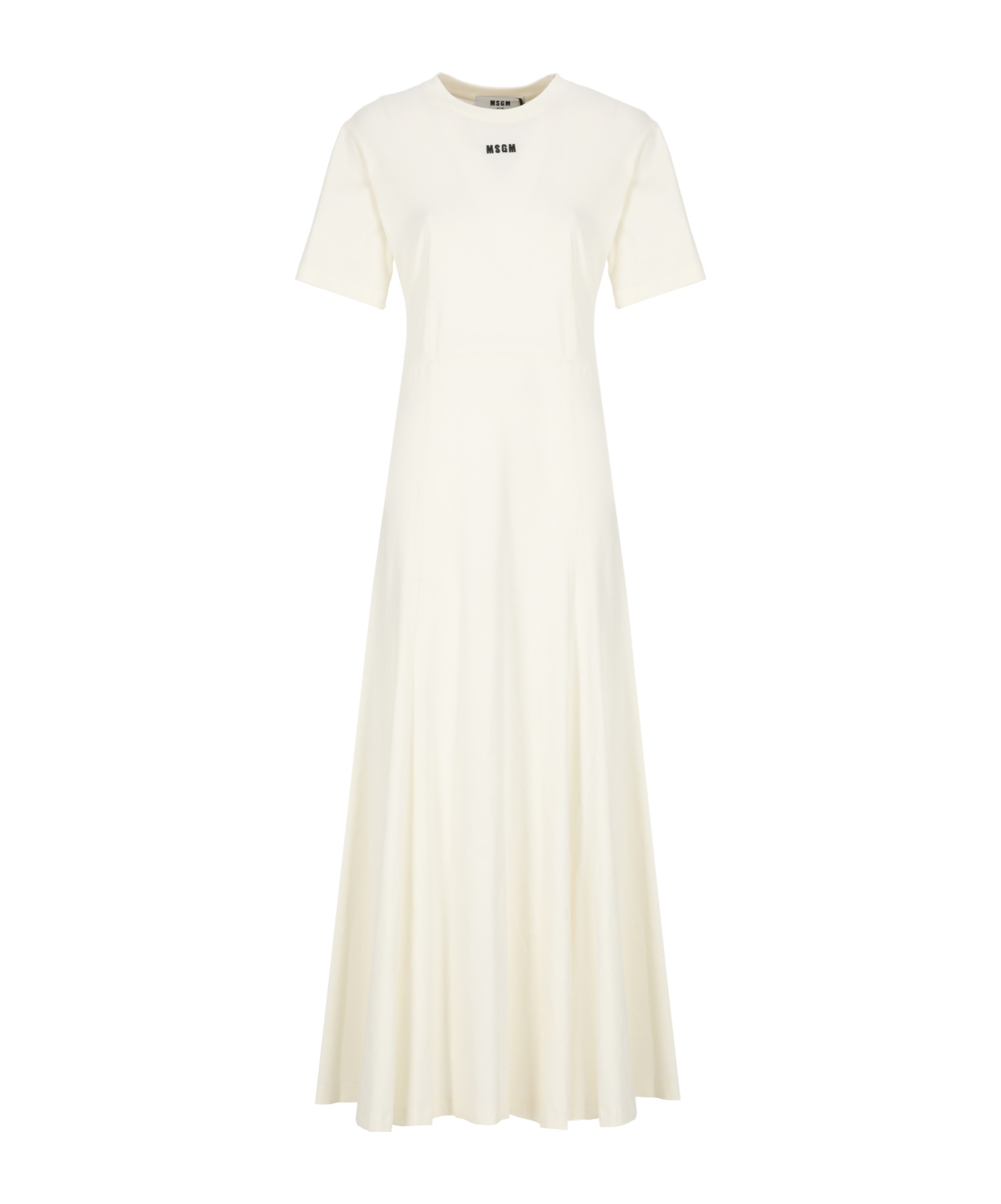 Msgm Knee Length Dress Crew Neck In Neutral