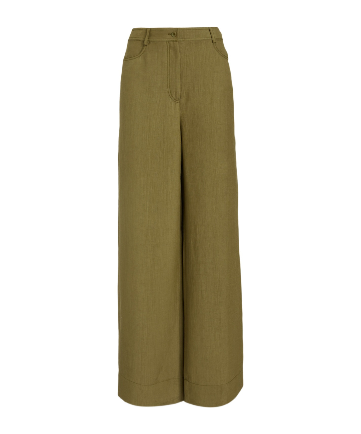 Alberta Ferretti High-rise Trousers Wide-leg Design Pockets In Green