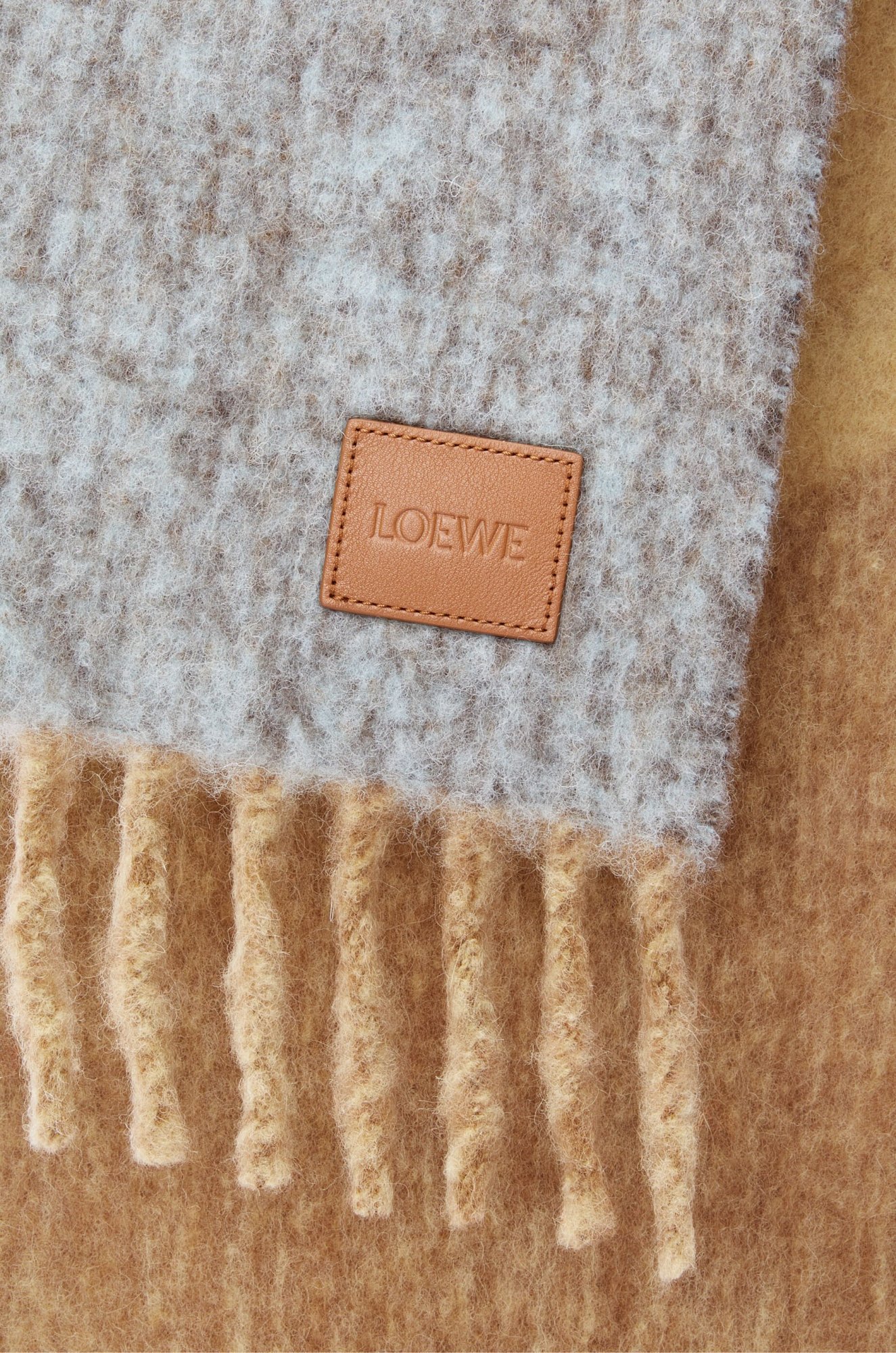 Loewe Mohair And Alpaca Scarf In Nude