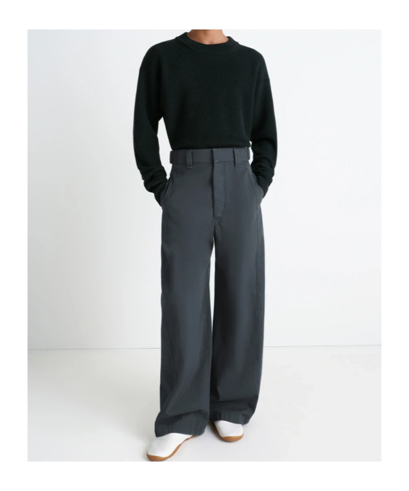 Lemaire Ribbed Wool Crewneck Sweatshirt In Black