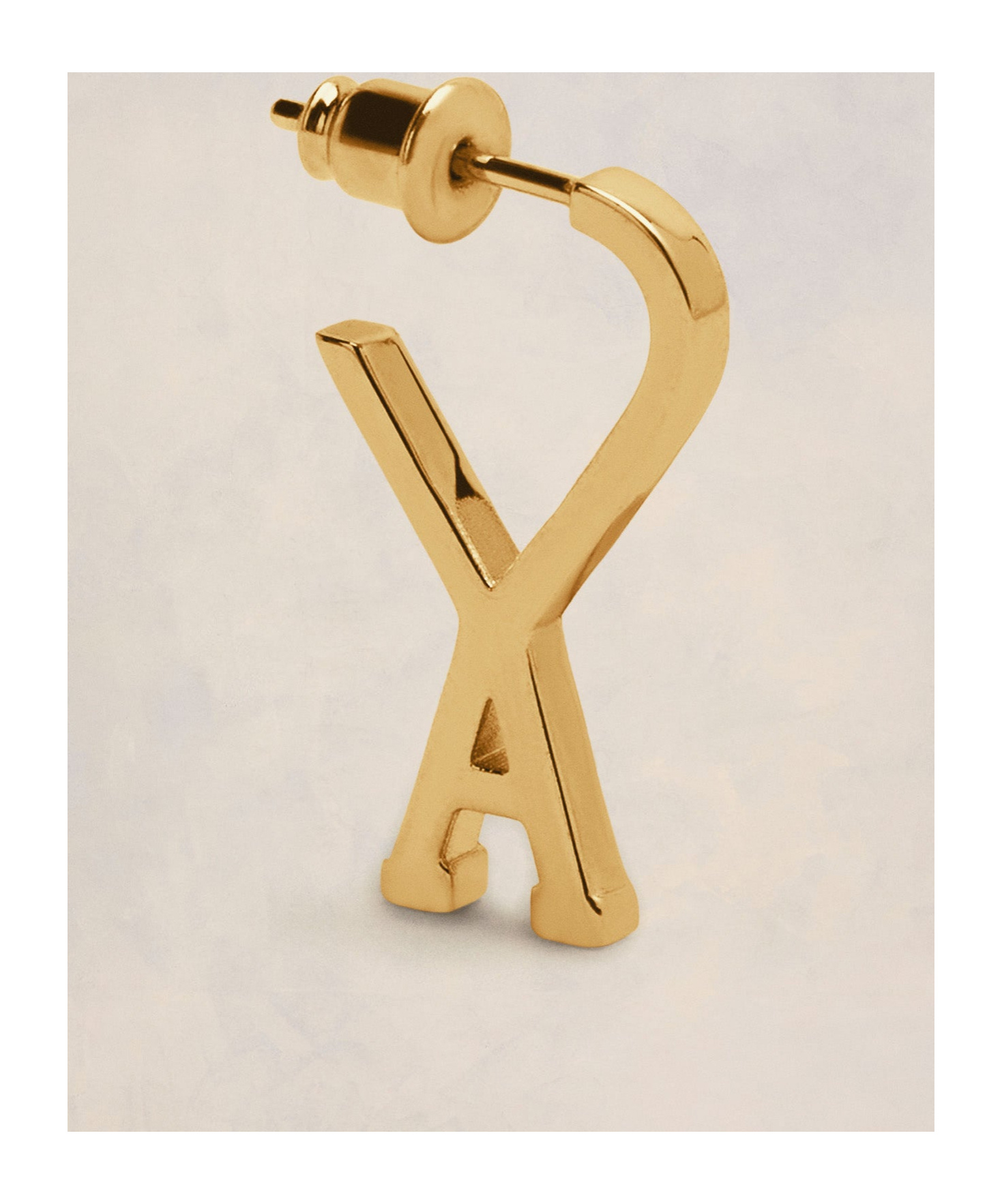 Ami Alexandre Mattiussi Logo Earrings In Yellow