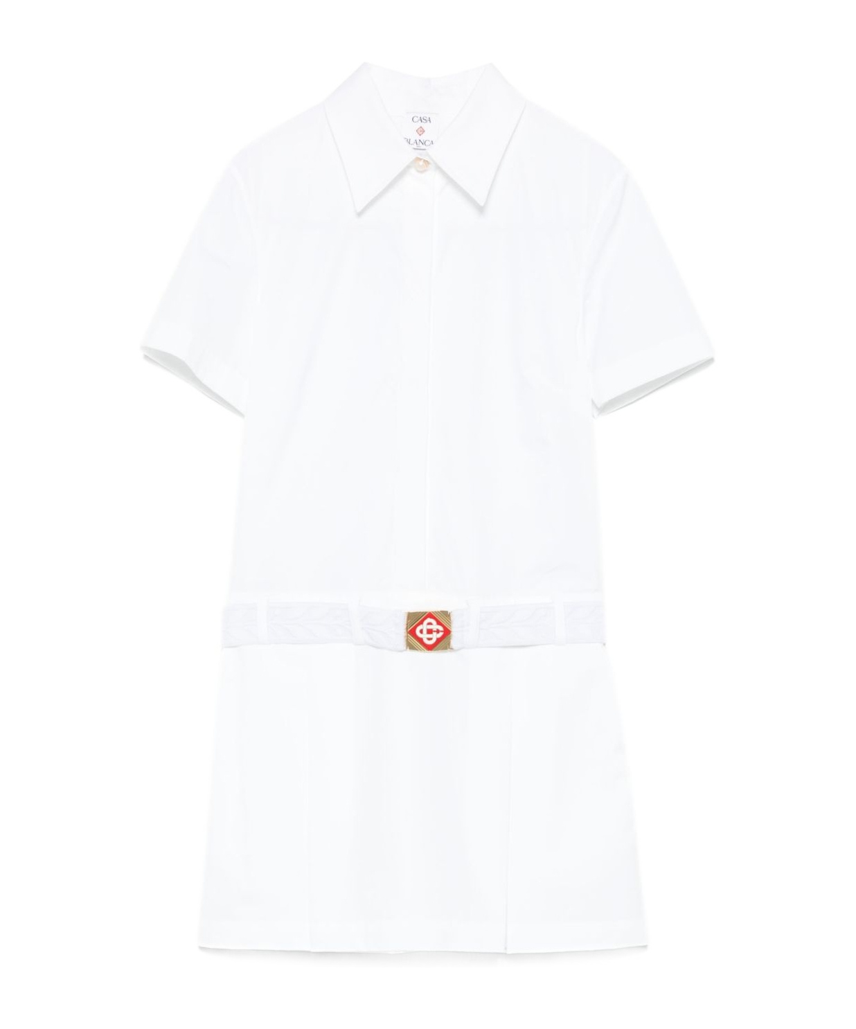 CASABLANCA PLEATED COTTON MINI DRESS