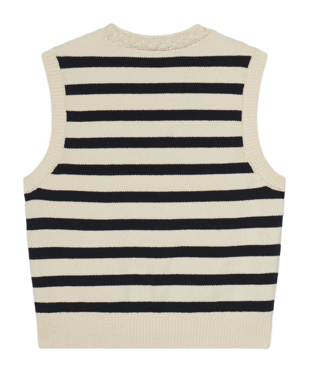 Frame The Harbor Striped-pattern Vest In Neutral