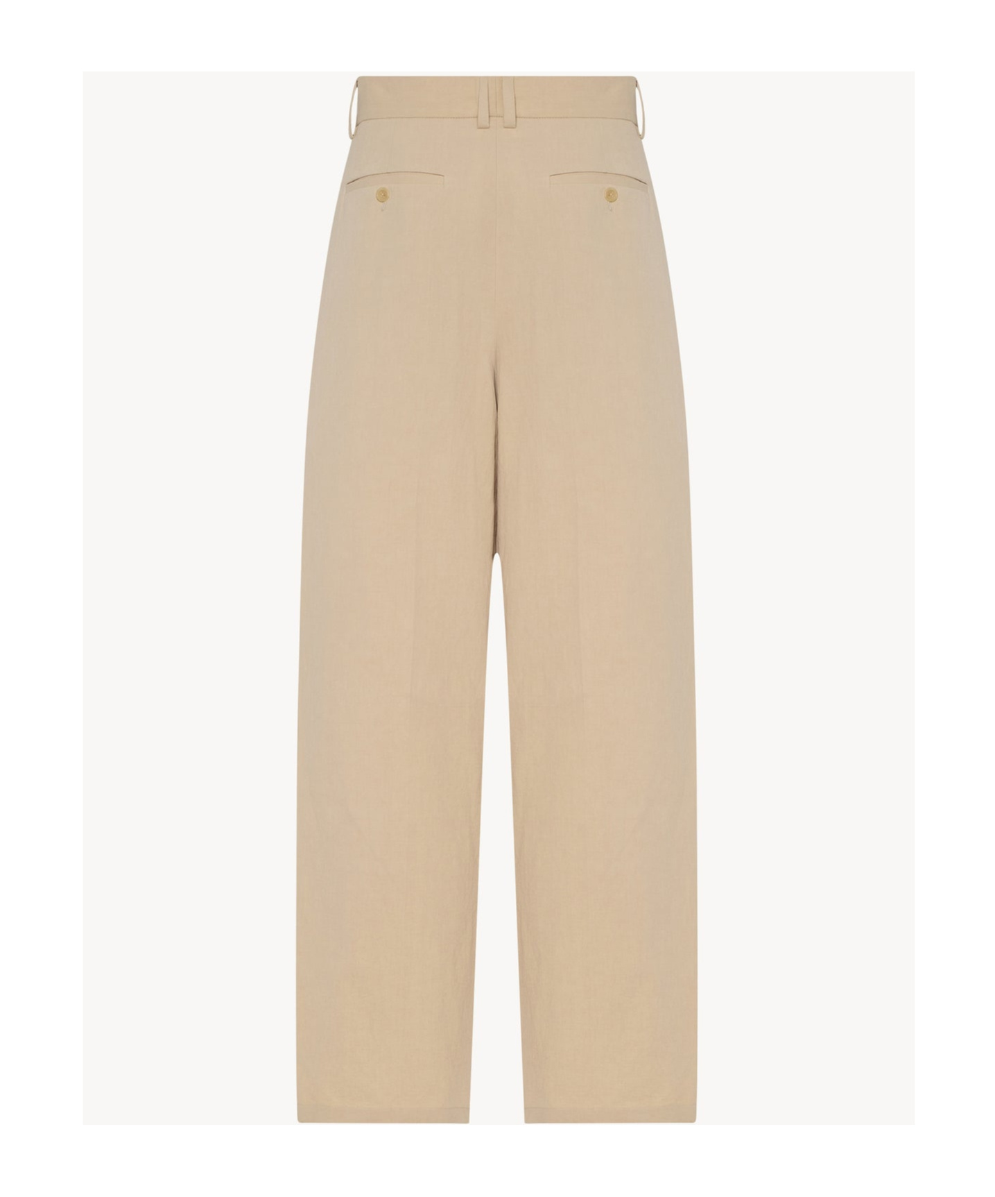 The Row Lilas Light Khaki Cotton And Linen Trousers In Nude