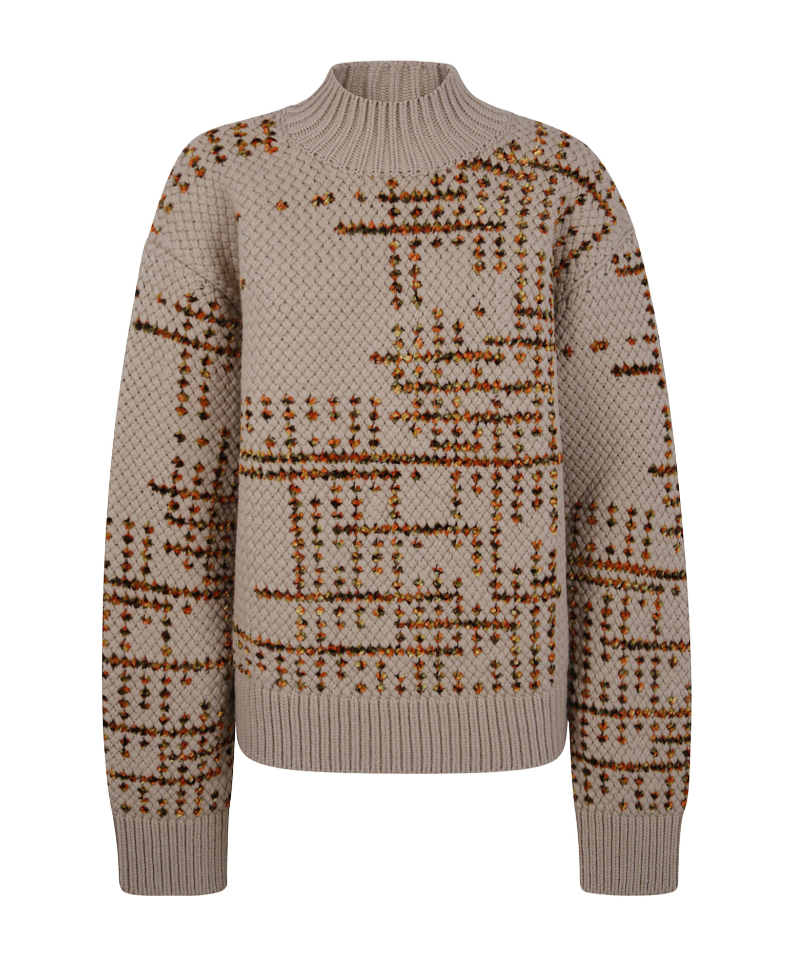 Dries Van Noten Crew Neck Sweater In Mixed Wool In Neutral