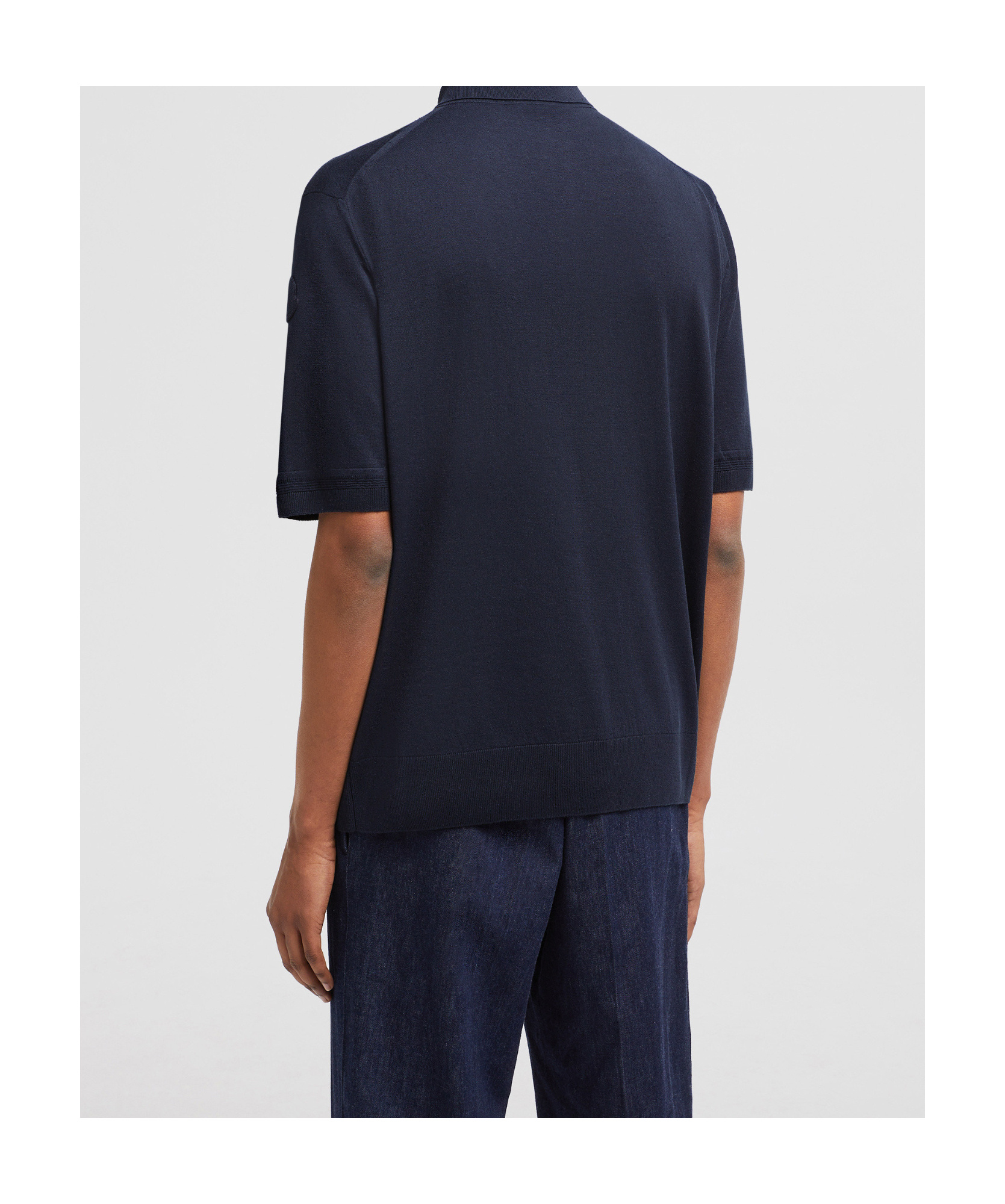 Moncler Short-sleeved Polo Shirt In Blue