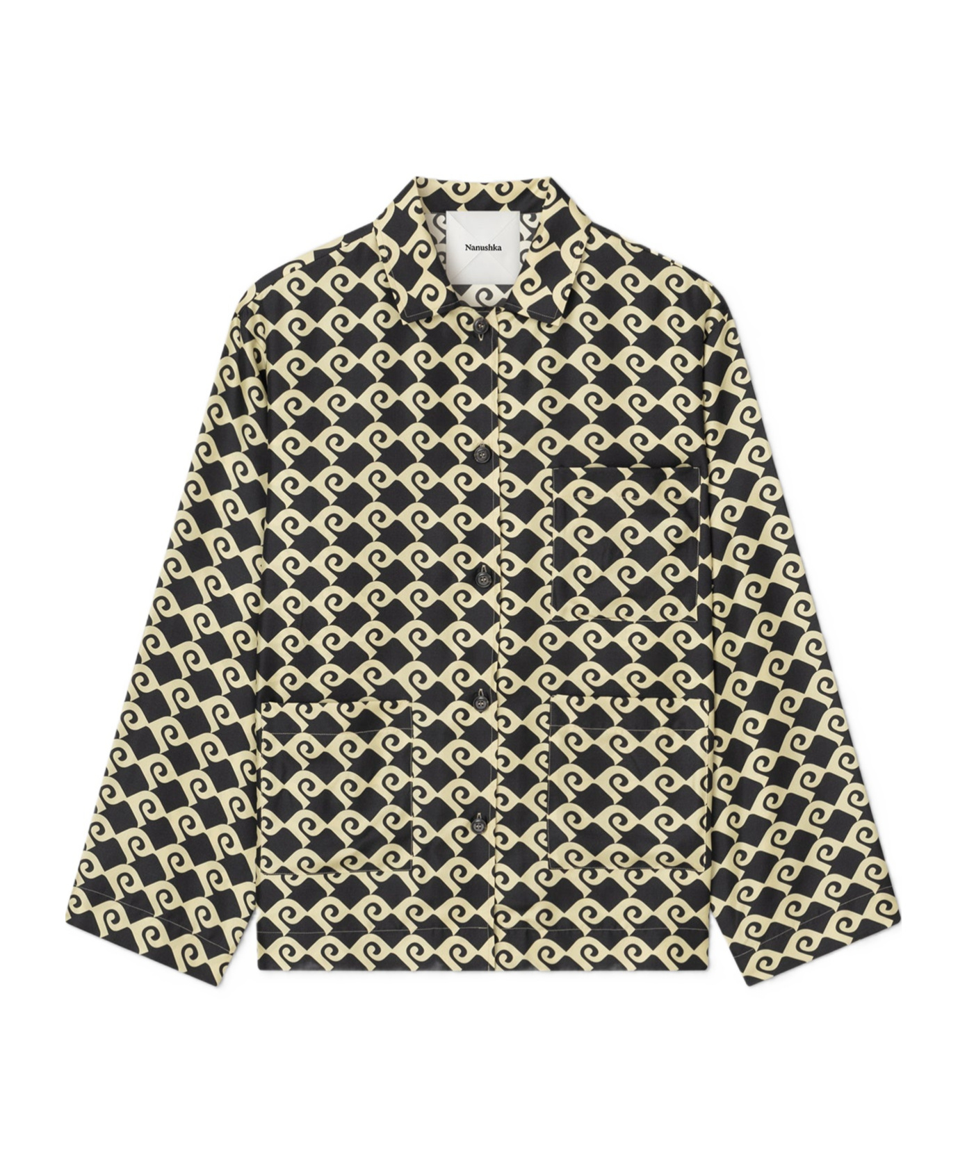 Nanushka Geometric Shirt In Black