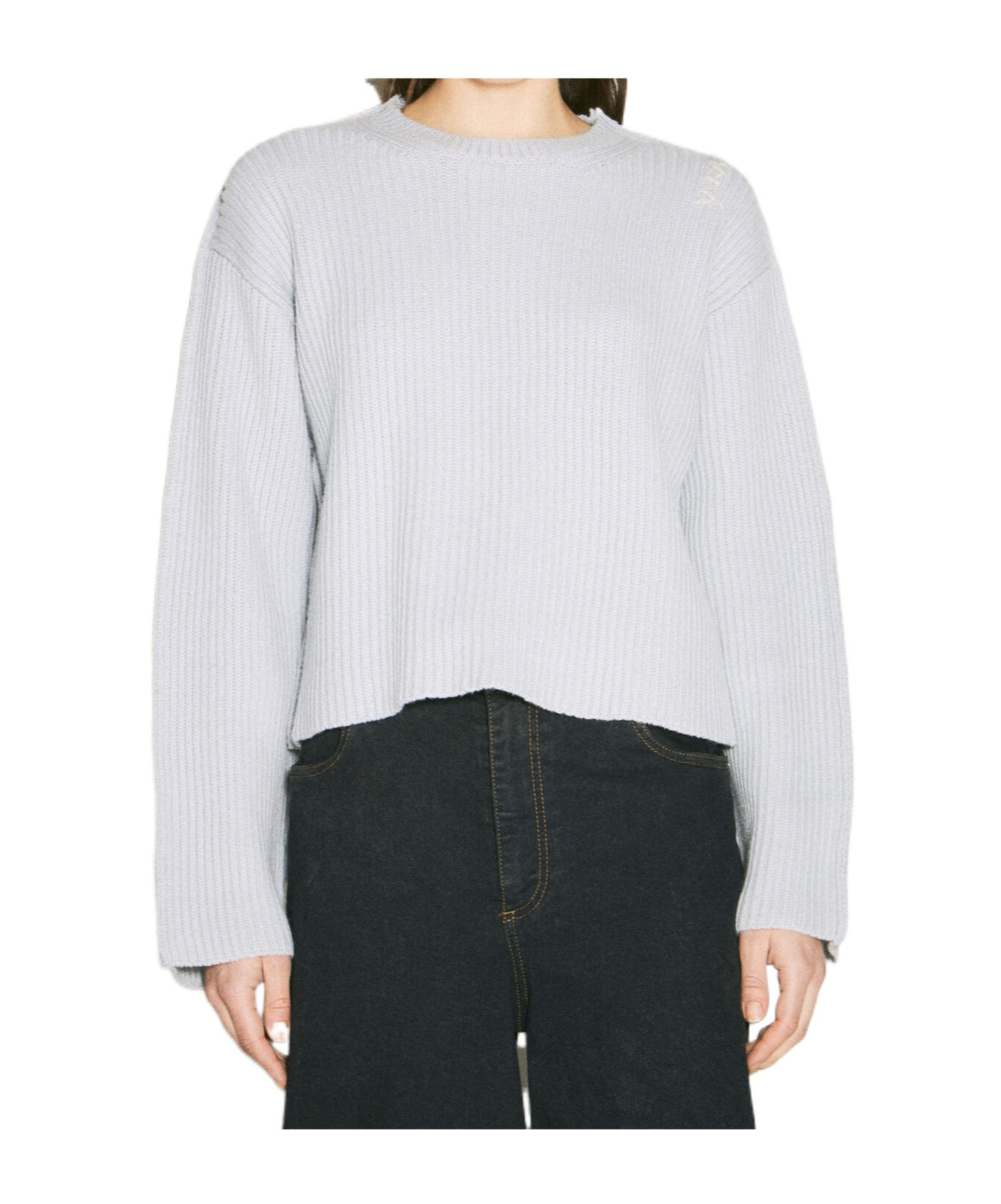 Marni Women Crewneck Wool Sweater In White