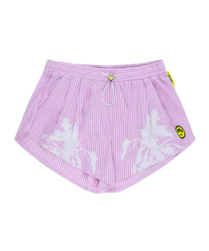 Barrow Striped Logo-print Mini Shorts In Purple