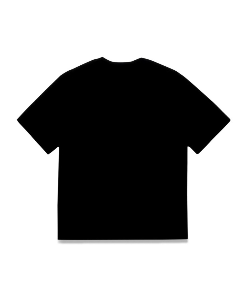 Dsquared2 Black Crewneck T-shirt With Maxi Logo Print On The Front In Cotton Man In Black