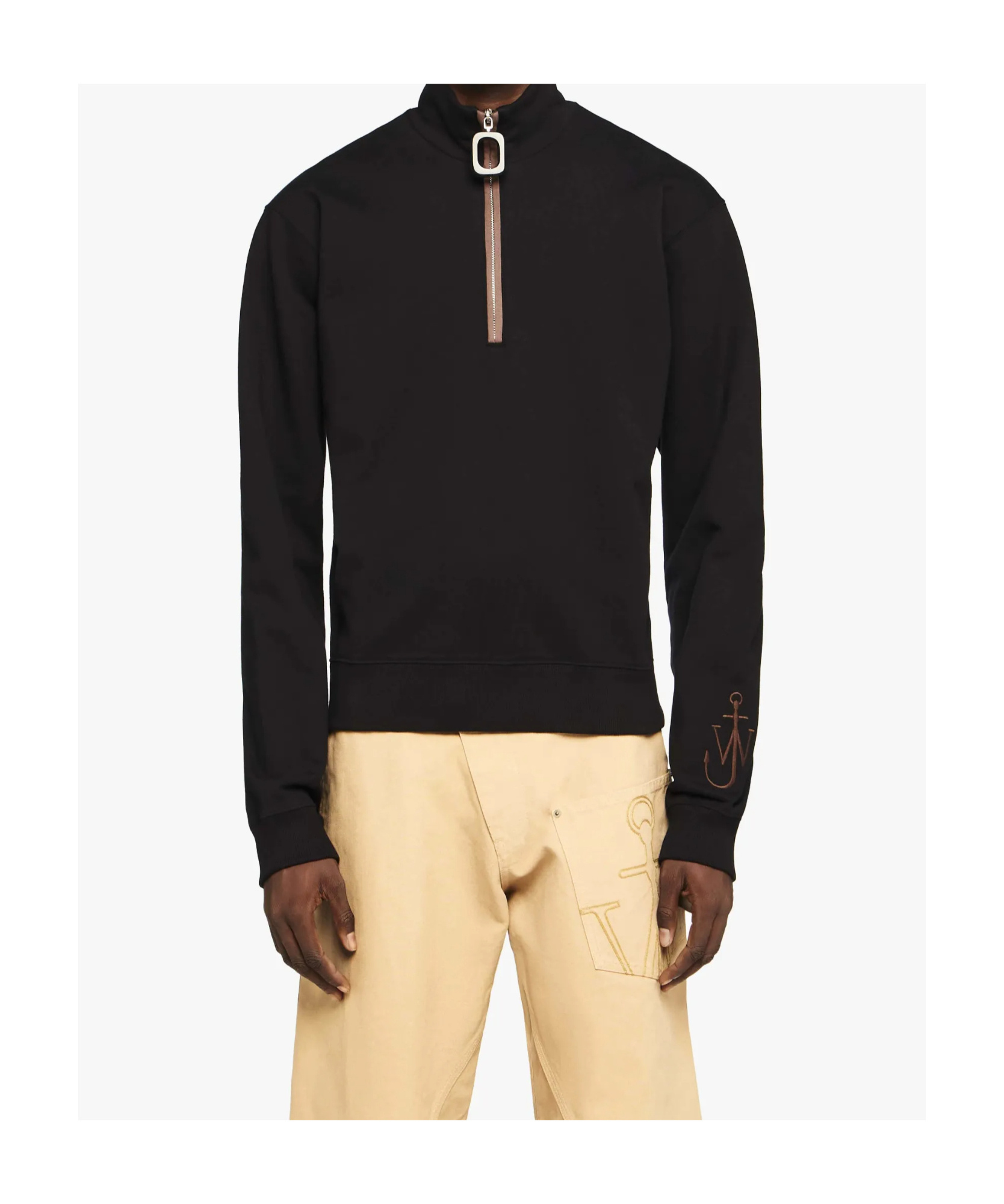 Jw Anderson Half Zipper Sweatshirt In Black