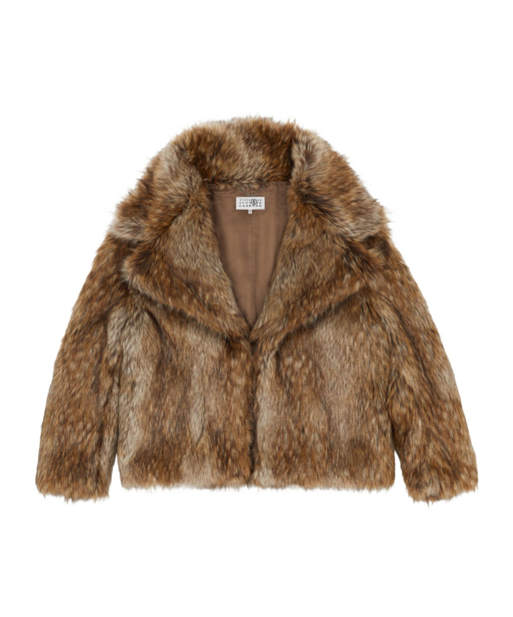 Mm6 Maison Margiela Acrylic Jacket Synthetic Fur In Brown