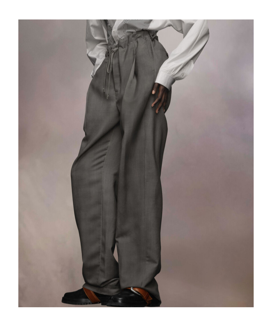 Maison Margiela Drawstring Straight-leg Trousers In Black