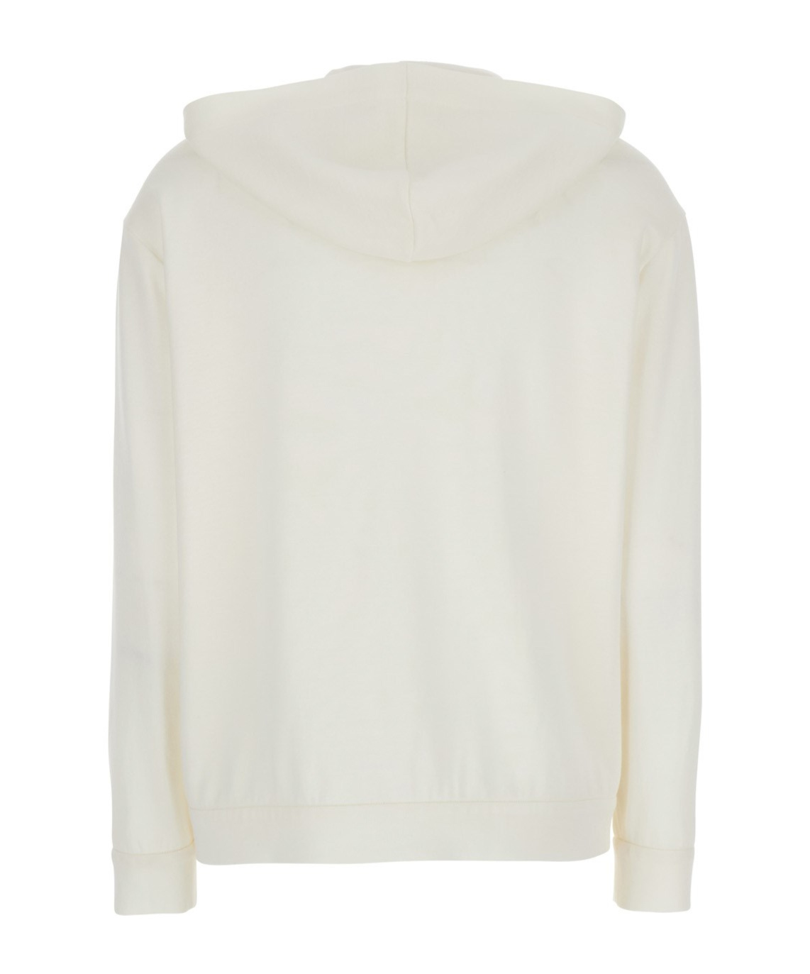 Brunello Cucinelli White Hoodie With Zip Closure In White