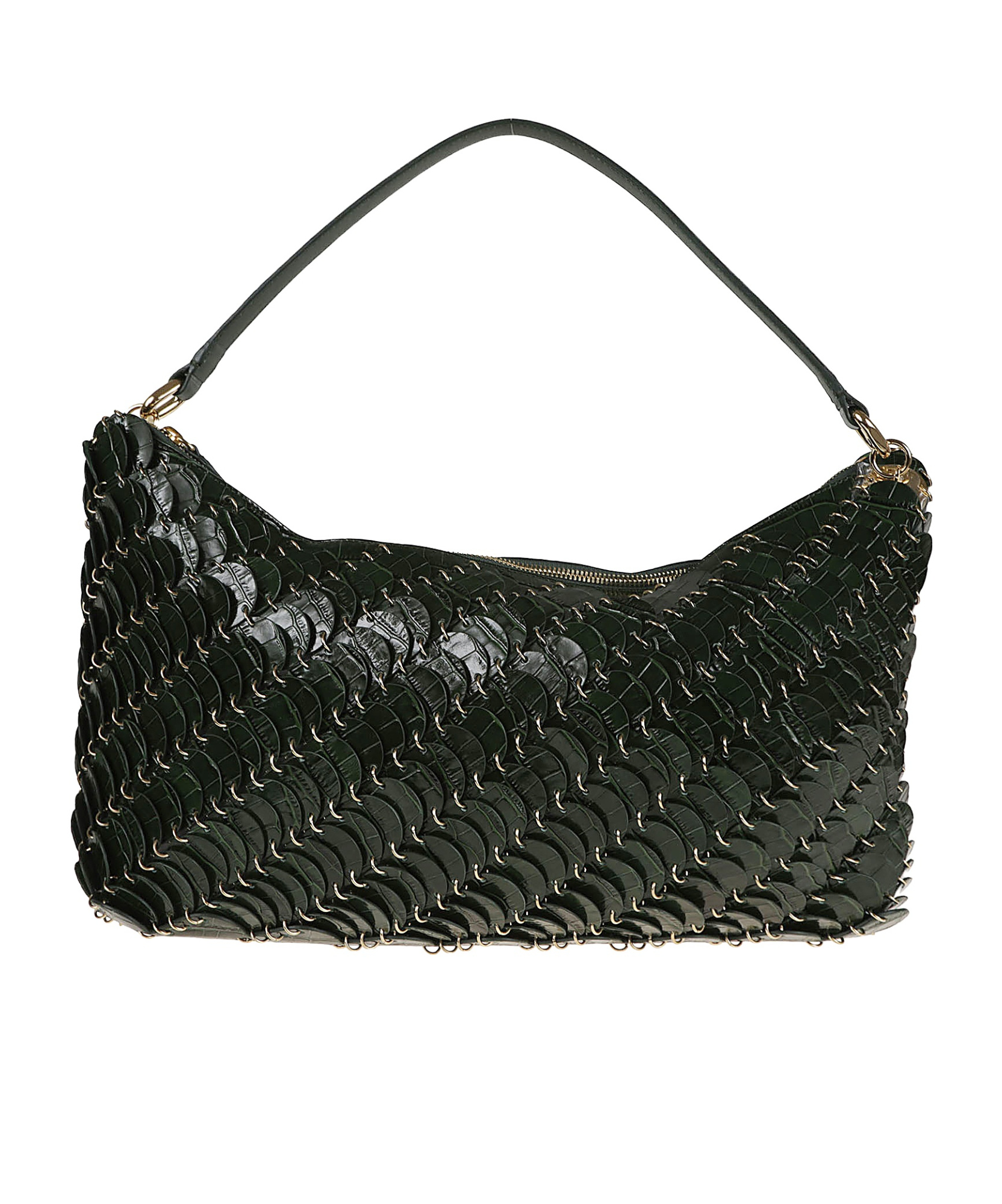 Rabanne Zippered Shoulder Bag In Black