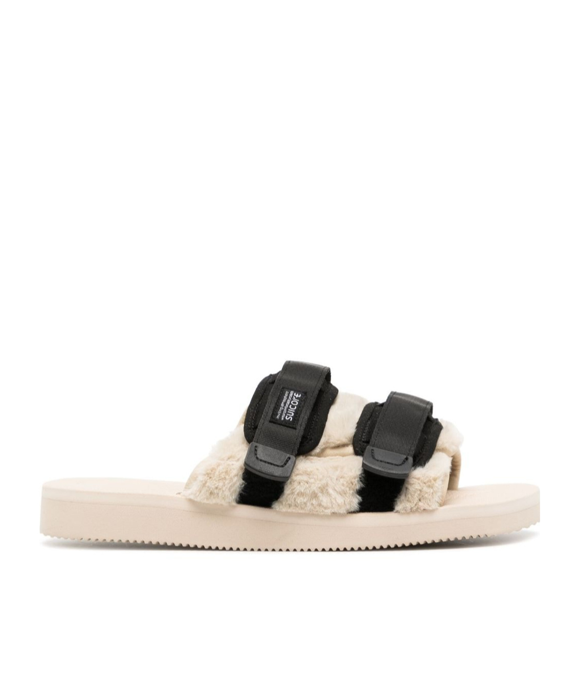 Suicoke Moto Logo Patch Slippers In Gold