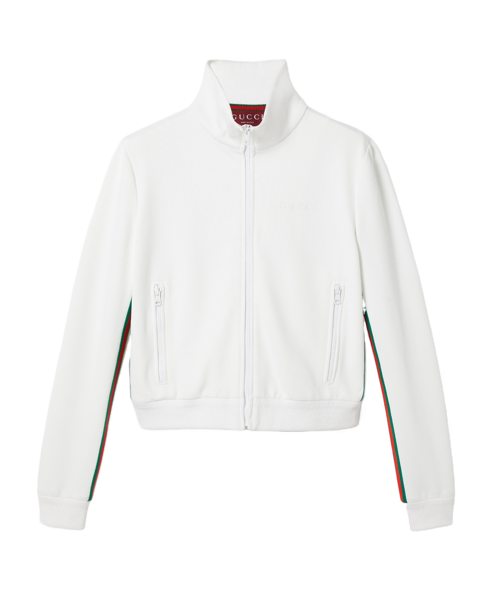 Gucci Jersey Drill Jacket With Web In White