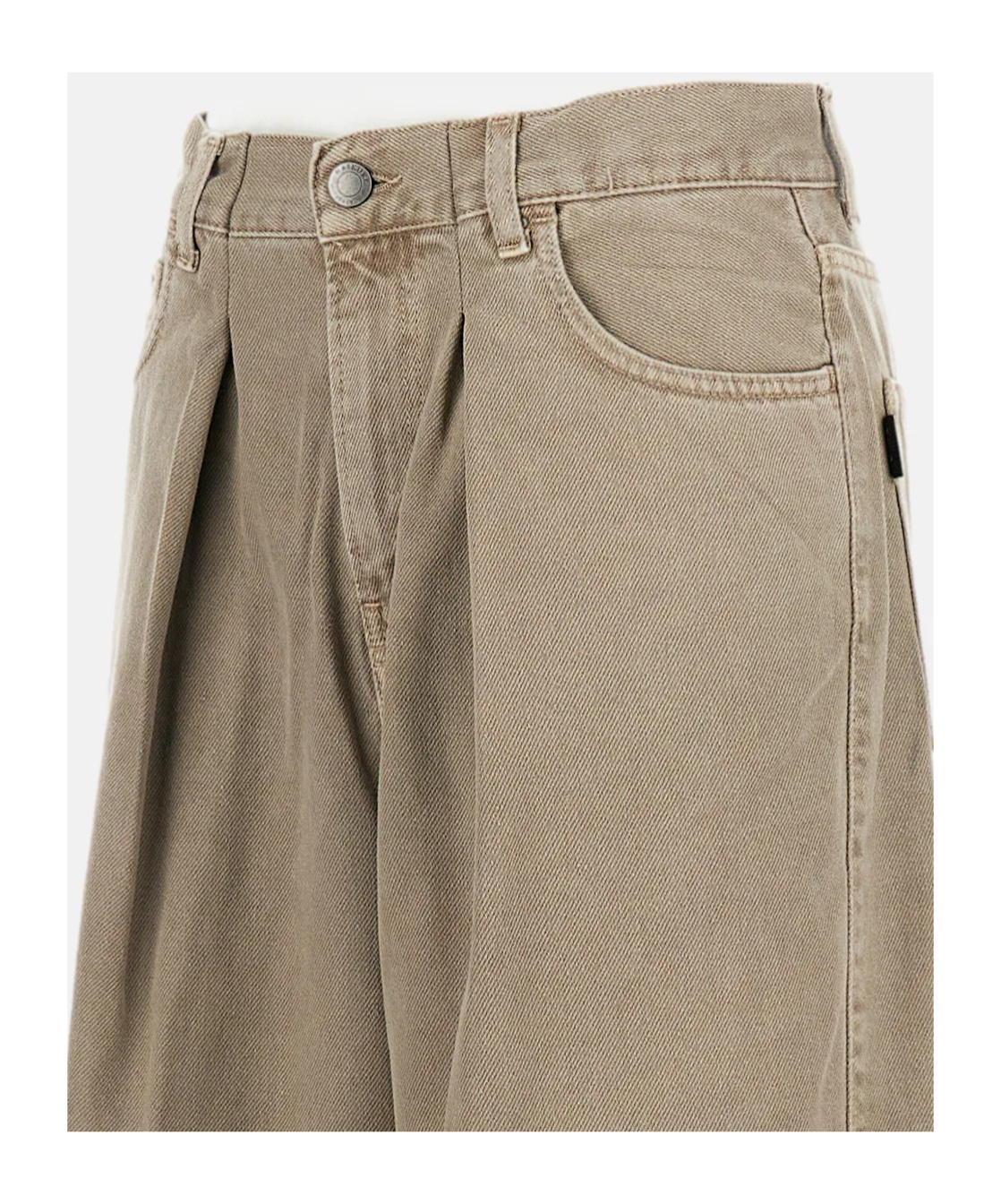 Haikure Candy Pleated Stretch Low-rise Wide-leg Jeans In Brown