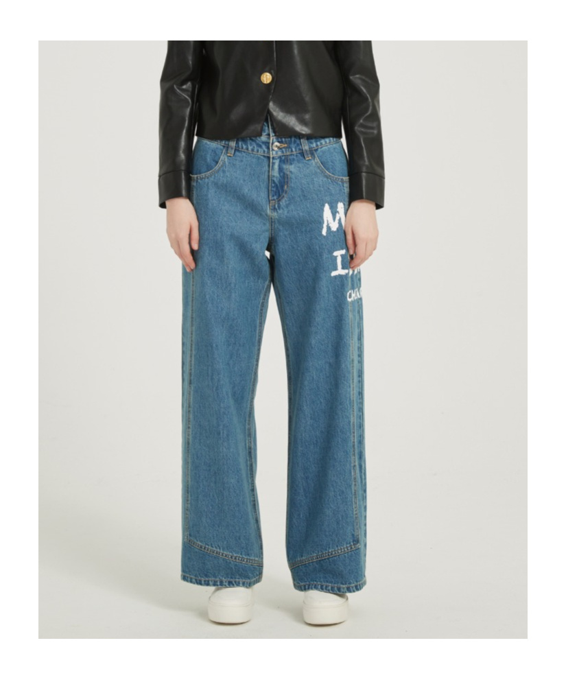 Marissa Chiara Belt Loop Jeans In Blue