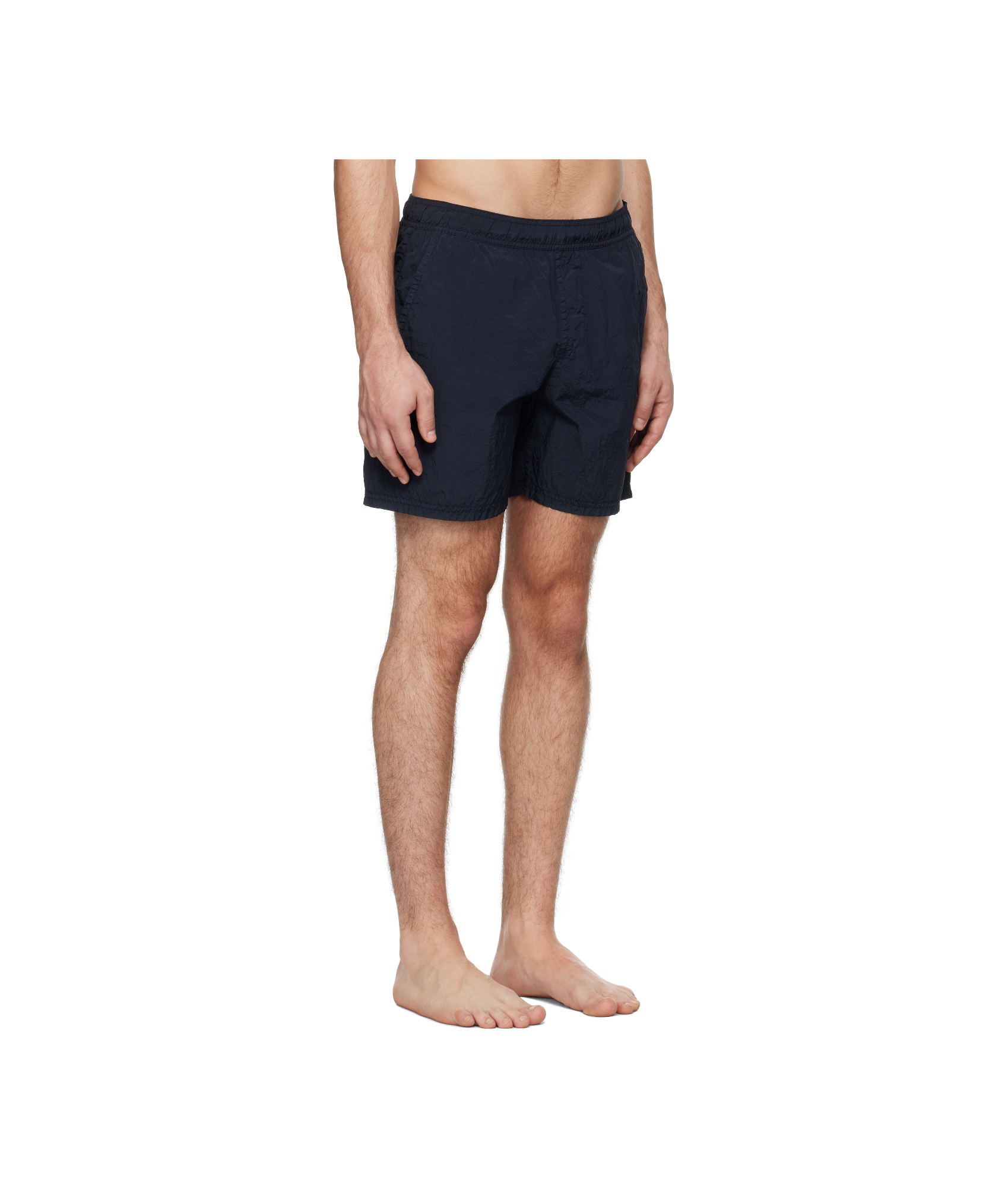 Stone Island Compass Patch Drawstring Swim Shorts In Blue